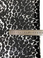 Трикотаж принт леопард, молочн/черный, паетка прозрачн VT#17