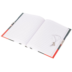 Записная книжка в футляре, 11 см * 15 см, 7БЦ, Alingar, ламинация, тиснение, замочек, линия, 50 л., "Автомобиль синий"