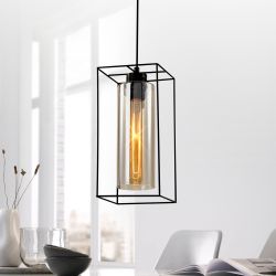 Светильник подвесной (подвес) Rivoli Luna 5148-201 1 х Е27 40 Вт черный лофт - кантри потолочный | Лофт-Кантри