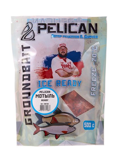 Прикормка зим. готовая Pelican 0.5кг МОТЫЛЬ