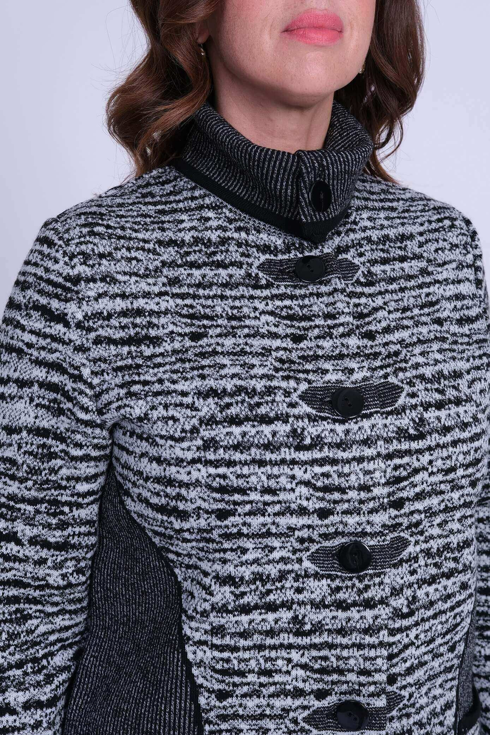 Кардиган К 1325/черно-белый