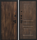 Входная дверь с МДФ‑вставкой под натуральное дерево и повышенной звукоизоляцией - 1012