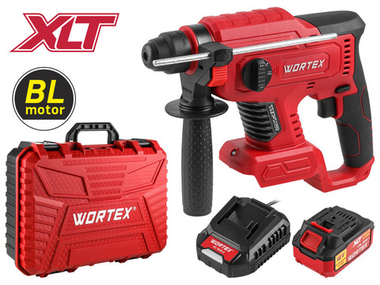 Аккум. перфоратор WORTEX CRH 1820-2 в чем. ALL1 XLT SET БЕСЩЕТ., 18 В, 2.2 Дж, 20 мм, 1х4 А*ч