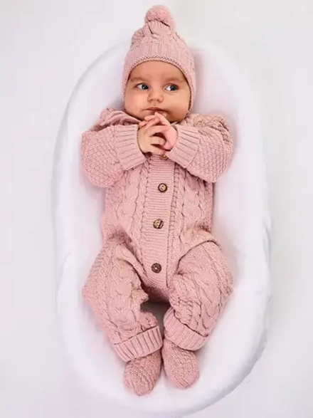 вязаный комбинезон для новорожденных