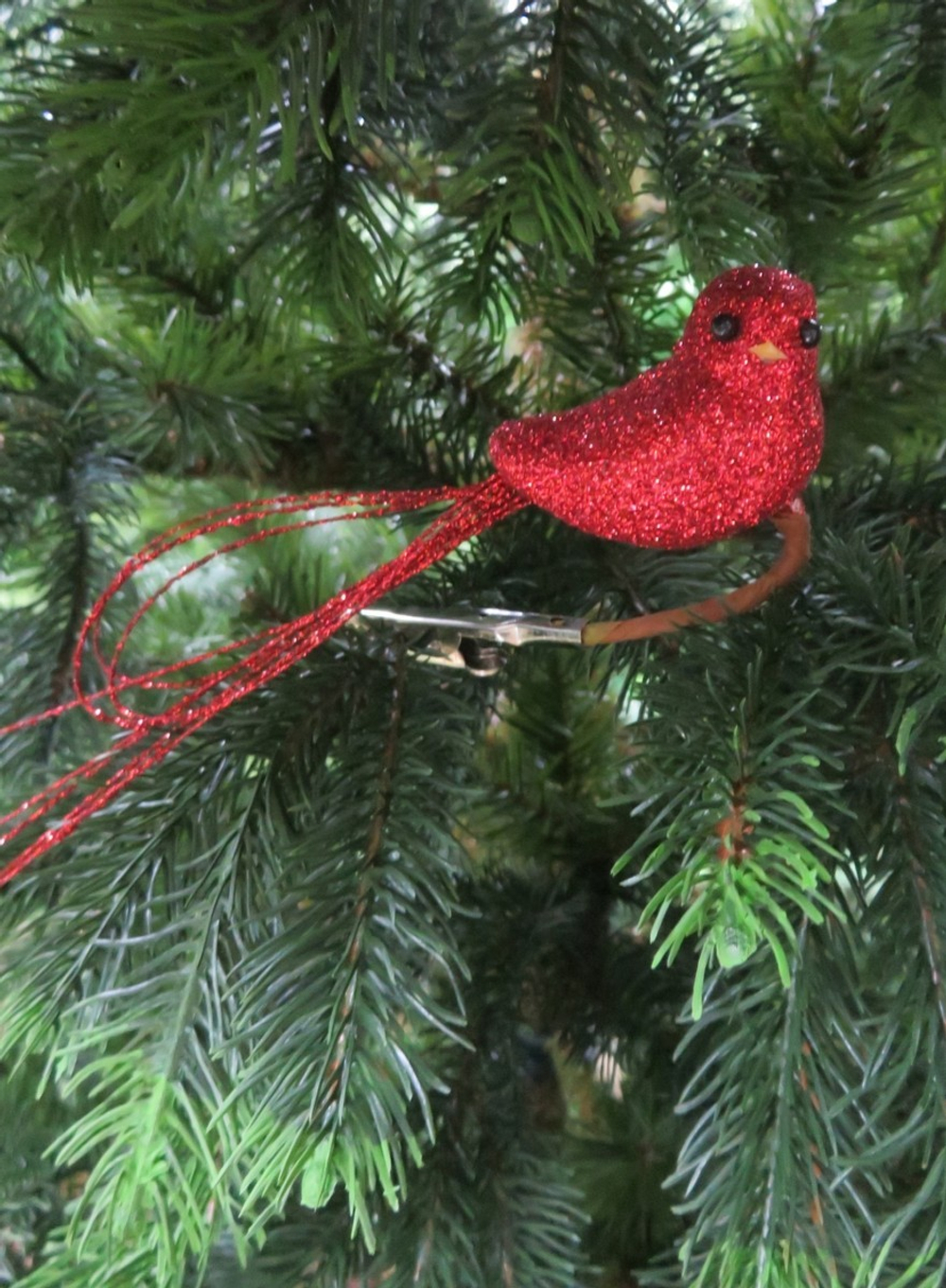 Птица на клипсе 22х11см House of Seasons красная