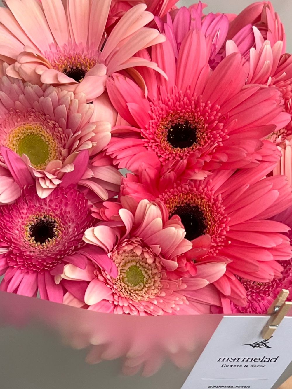 Букет из гербер в розовом оттенке 15 шт