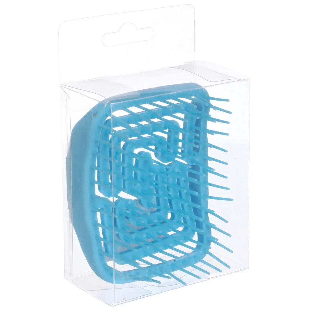 Расческа массажная компактная «Сosmo style», цвет голубой, 9*8см , в пластиковой коробке