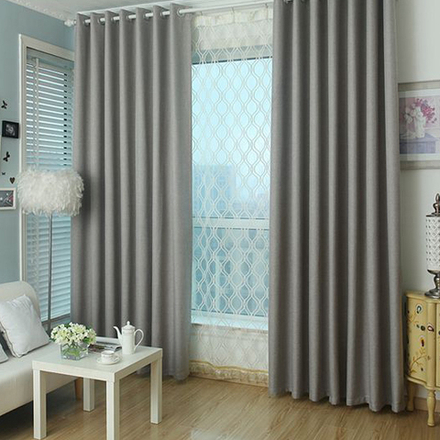 Штора рогожка блэкаут серая. 200 х 270 см. В комплекте - 1 шт. AO/207