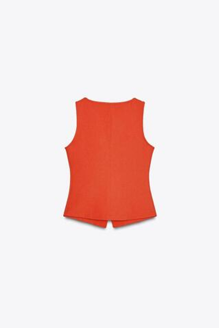 ZARA ТОП-ЖИЛЕТ С ПУГОВИЦАМИ, КРАСНЫЙ