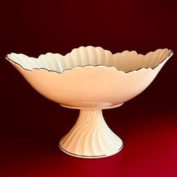 Lenardi 305-131 Овальная фруктовница 33х25х20см на ножке ЖОЗЕ в под.уп.(х4)Фарфор