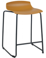 Табурет пластиковый полубарный Papatya X-Treme Sled Pro, черный, темно-желтый