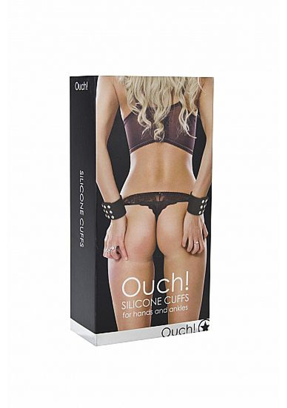 Черные силиконовые наручники с заклепками (Цвет: черный)