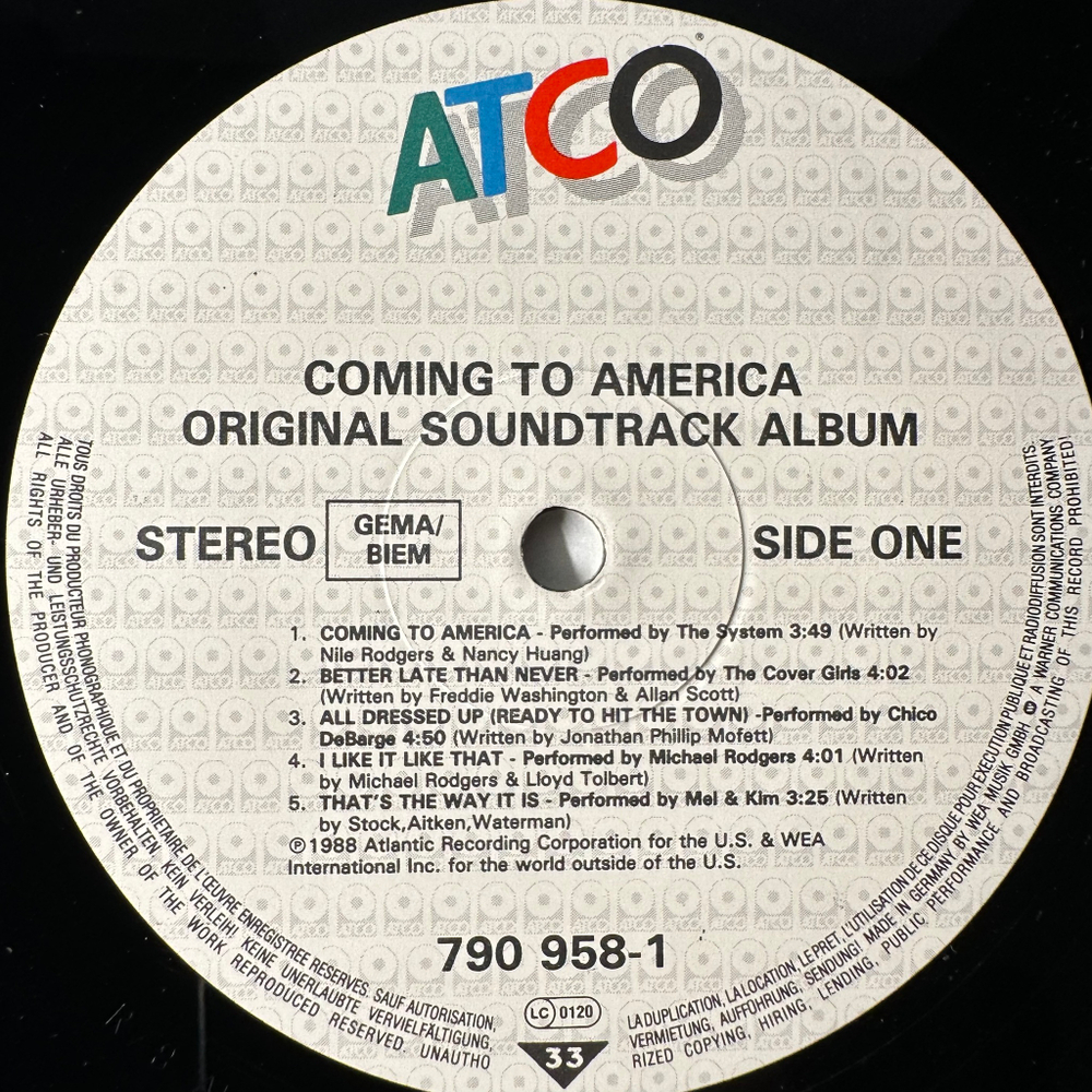 Coming To America - Original Soundtrack Album (Германия 1988г.)