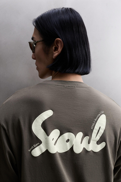 ZARA ФУТБОЛКА RUNNING SEÚL, ЗЕЛЕНЫЙ/СЕРЫЙ