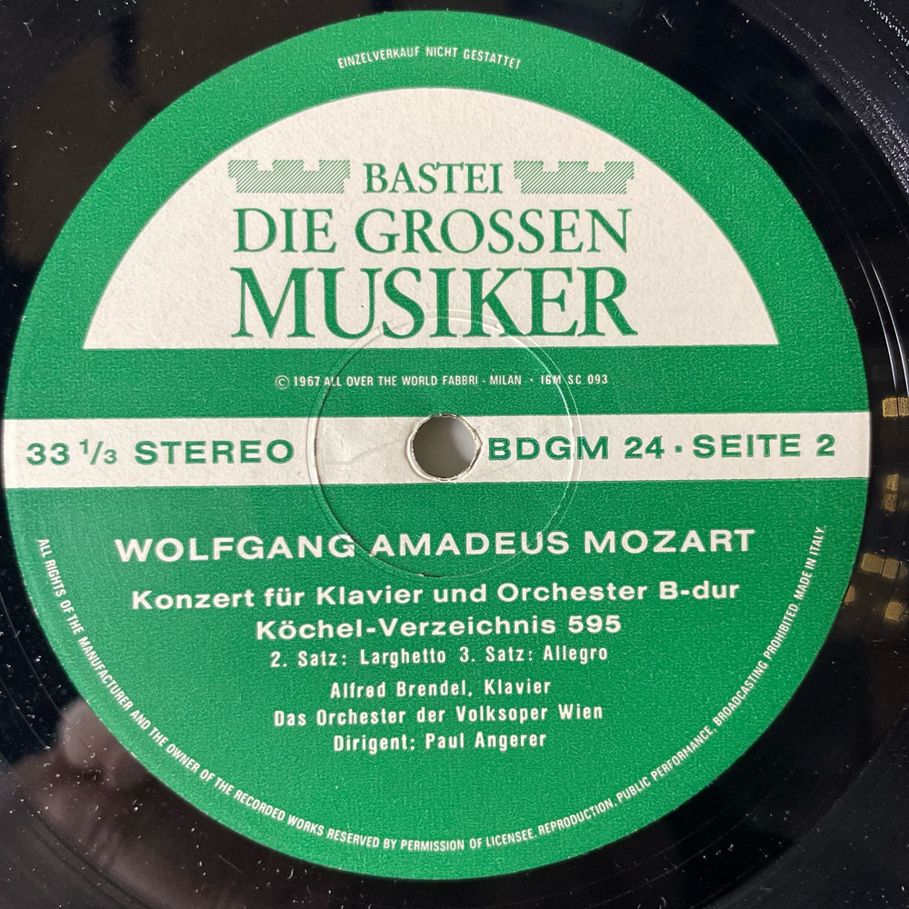 Винтажная виниловая пластинка LP W. A. Mozart В. А. Моцарт, 1. Serie In 4 Folgen Band I (Германия 1968) 10 дюймов