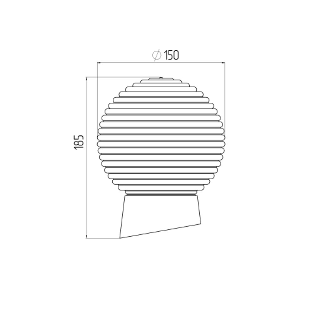 Светильник ЭРА НБП 01-60-004 с наклонным основанием Гранат стекло IP20 E27 max 60Вт D150 шар | Светильники ЖКХ IP20