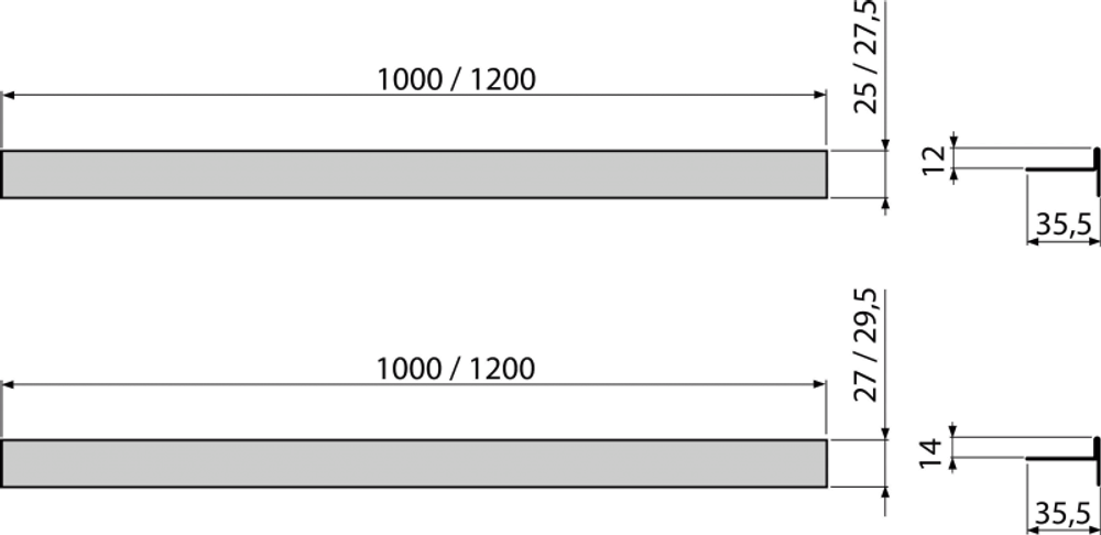 Pейка AlcaPlast для пола с уклоном APZ905M/1200 двухсторонняя, универсальная, 1,2 м