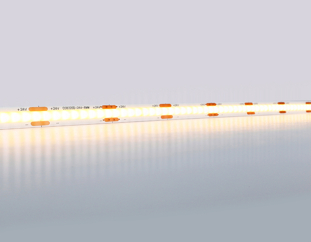 Светодиодная лента GS4651 COB 320Led/ 10W m/ 24V IP20 3000K 5m (2 конт.)