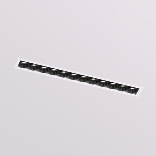 DK2532-WB Встраиваемый светильник SPACE со светодиодом под шпатлевку L240mm 220V 20W 38° 4000К IP20 белый/черный алюминий