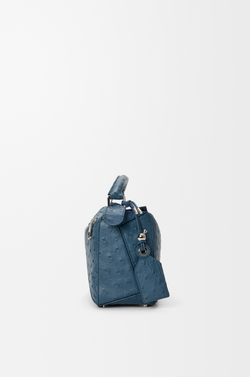 Loewe Маленькая сумка Puzzle Featherlight из страусиной кожи, синий