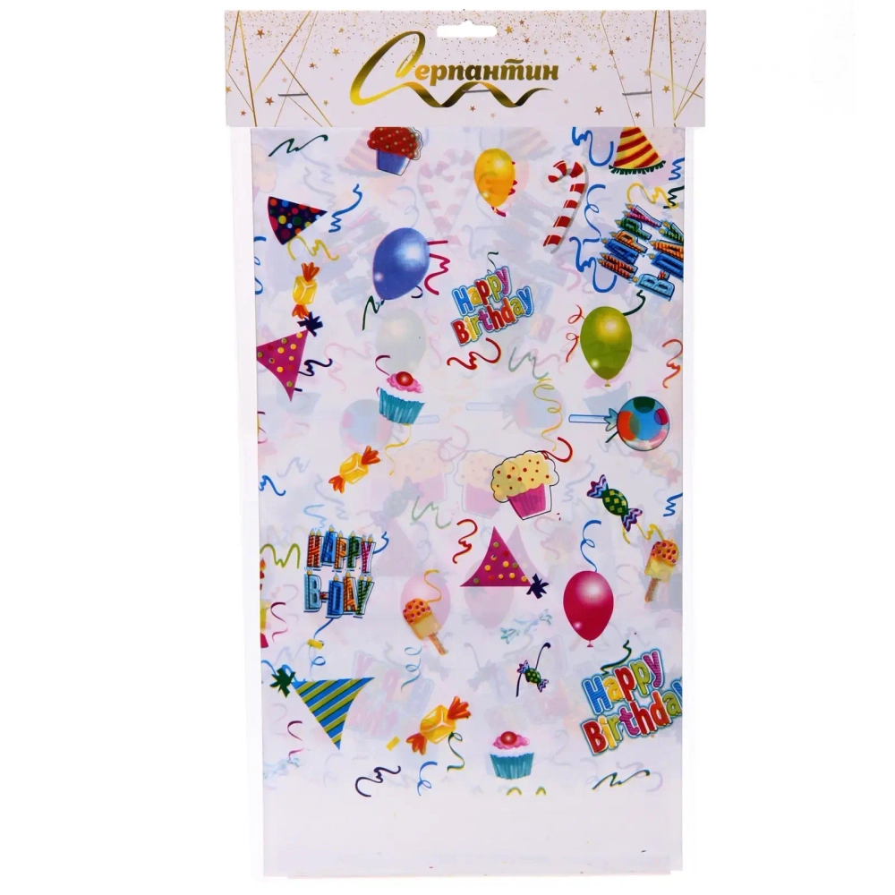 Скатерть «Веселый праздник» 108*180 см, пвх, Белый