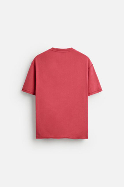 ZARA ФУТБОЛКА С НАДПИСЬЮ, МАЛИНОВЫЙ