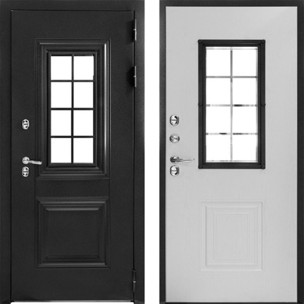 Входная дверь в дом МУАР RAL 7024/Ясень белый - 1074