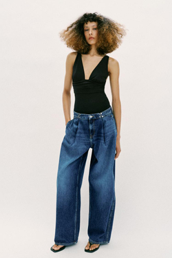 ZARA БОДИ ИЗ ПОЛИАМИДА С ОТКРЫТОЙ СПИНОЙ, ЧЕРНЫЙ