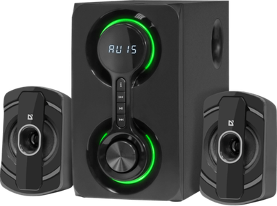 Колонки Defender Eclipse (2.1) - Black, 40Вт (2х10+20) RMS, 40Hz-20kHz, SD, USB, FM, MP3, LED
