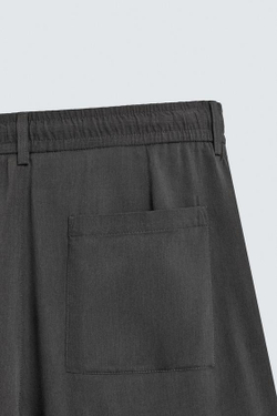 ZARA СТРУЯЩИЕСЯ БРЮКИ СО СКЛАДКАМИ, СЕРЫЙ
