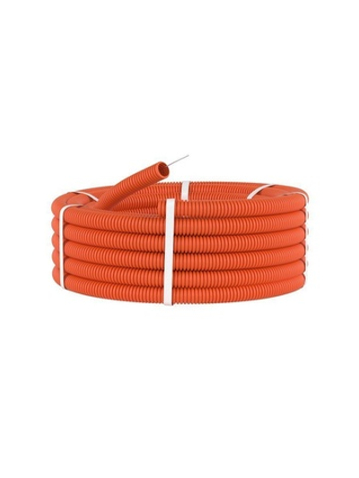 Труба гофрированная ПНД гибкая тяжелая d32мм с протяжкой оранж. (уп.25м) DKC 71532