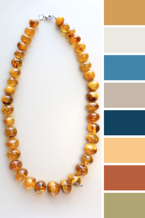 Бусы мятый шар из янтаря