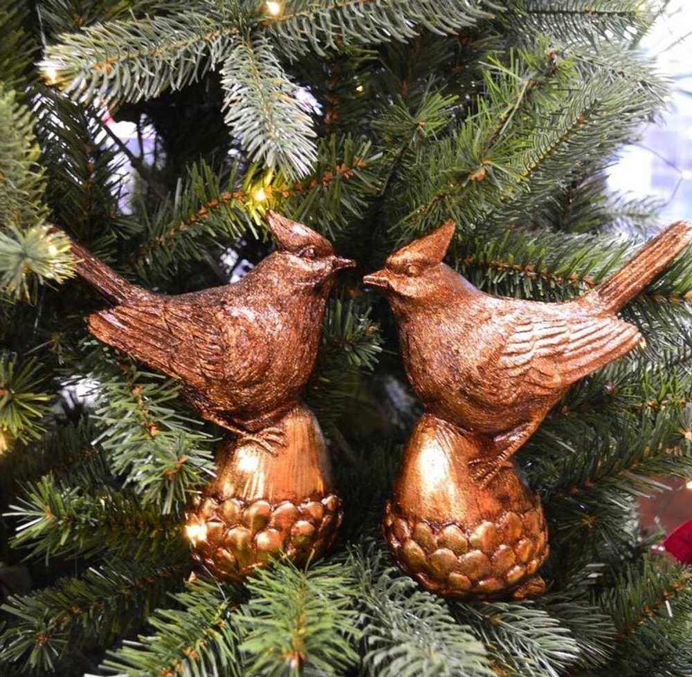 Золотая птица на жёлуде 20 см [Арт.A 54046]