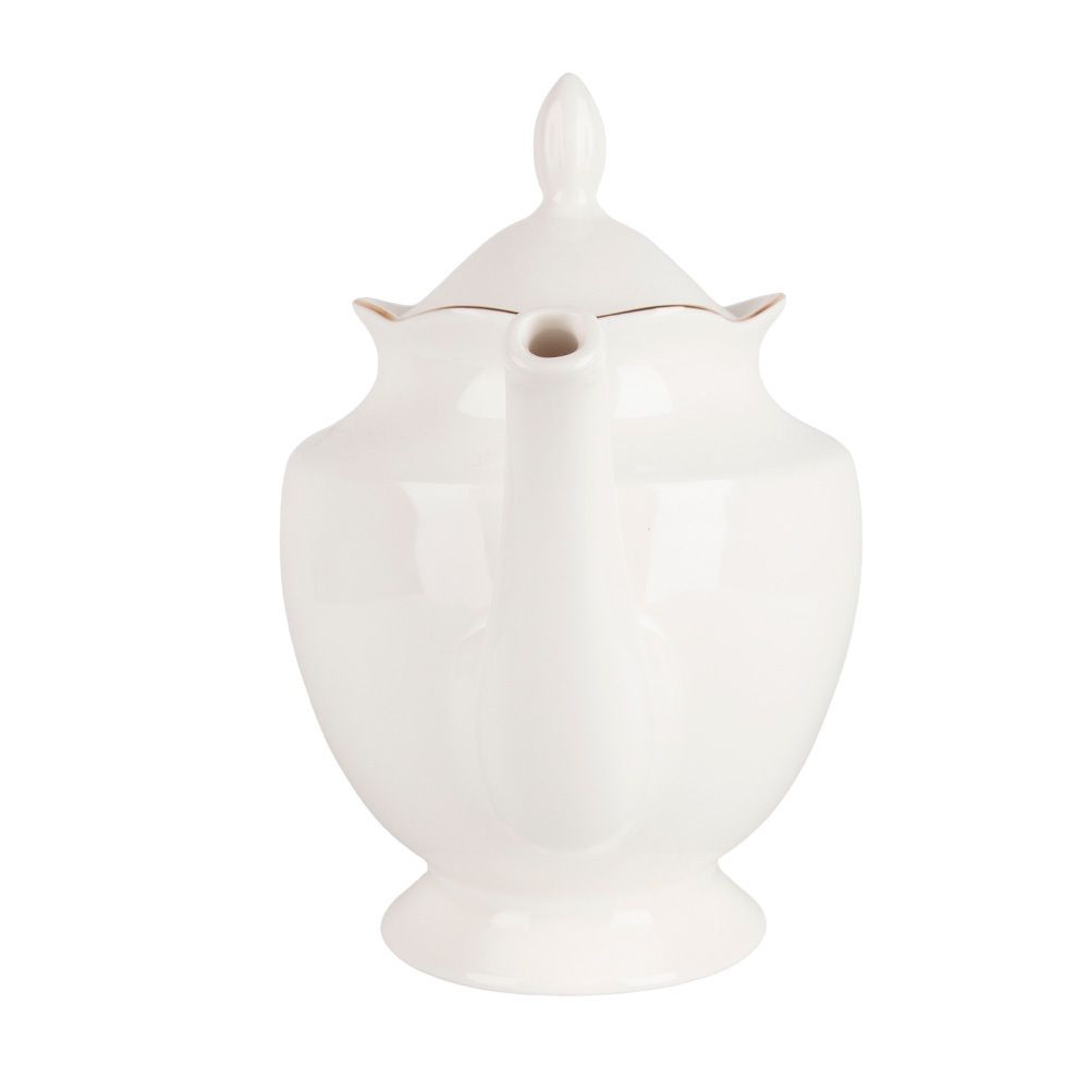 Чайник " " v=1300мл с золотой окантовкой (фарфор) (подарочная упаковка)