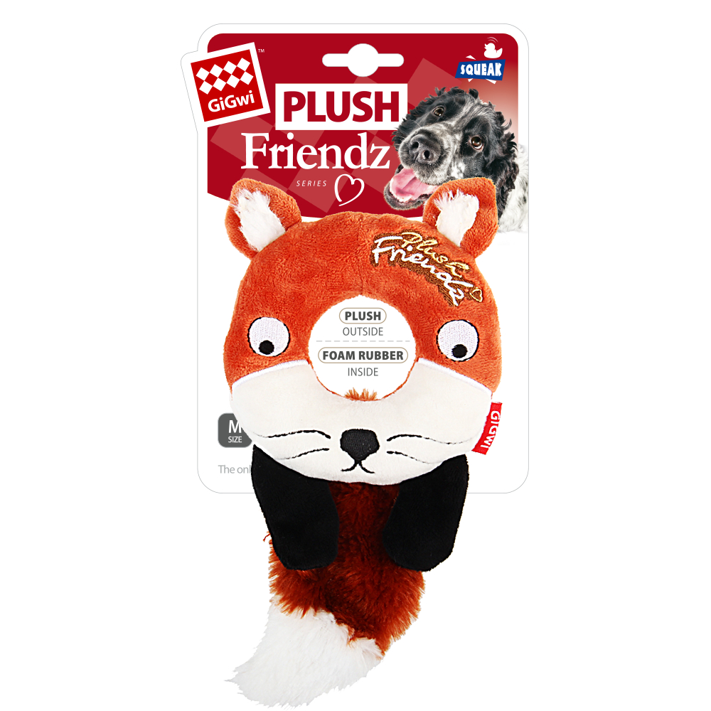 75402 Игрушка для собак Лиса с пищалкой 19см, серия PLUSH FRIENDZ
