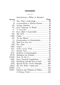 Concentration. The Road to Success : A Lesson in Soul Culture | Henry Harrison Brown
