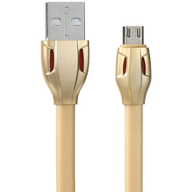 Кабель USB - MicroUSB Remax RC-035m (плоский, с подсветкой) Розовый