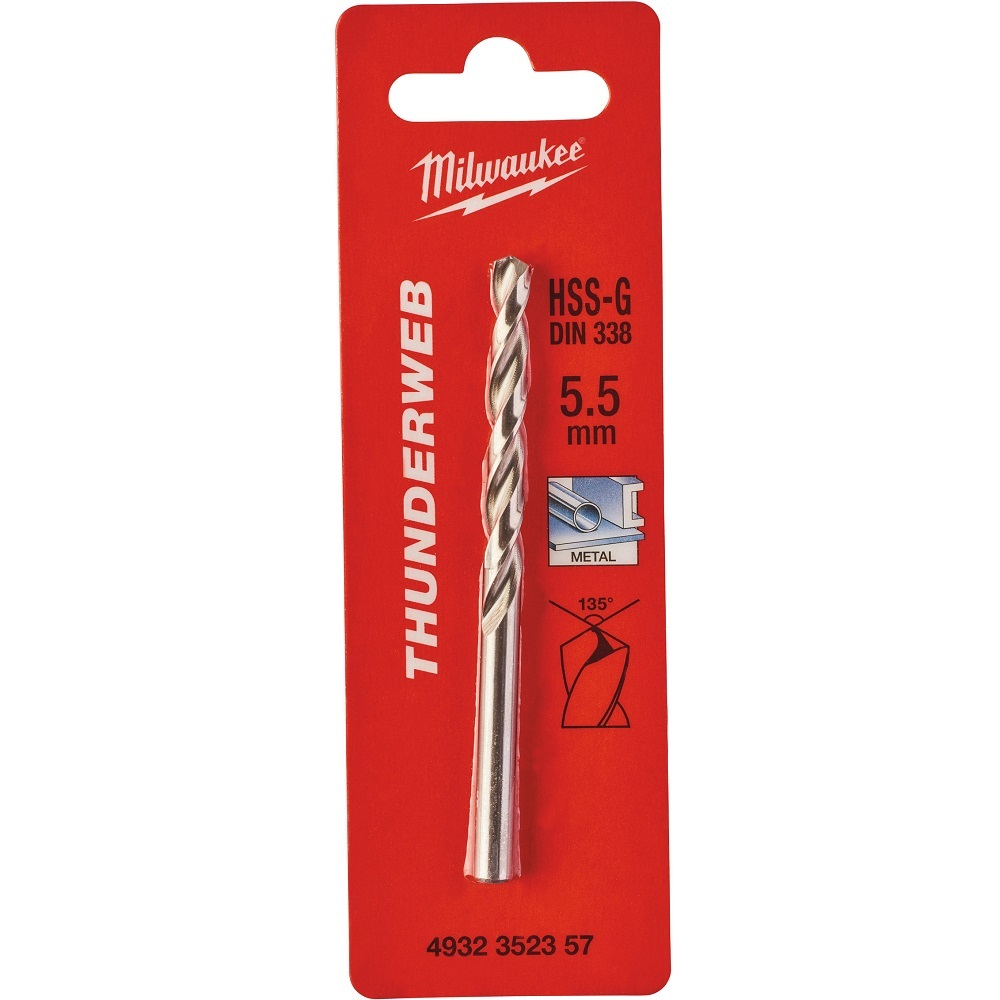 Сверло Milwaukee HSS-G THUNDERWEB по металлу 5.5x93 мм