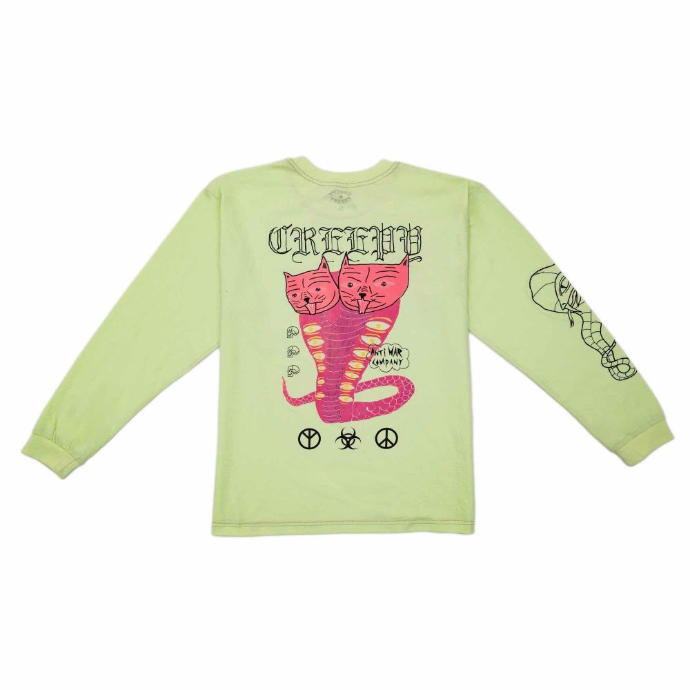Купить Лонгслив Creepy Clothing Змеекот Салатовый Лонгслив Creepy Clothing Змеекот Салатовый