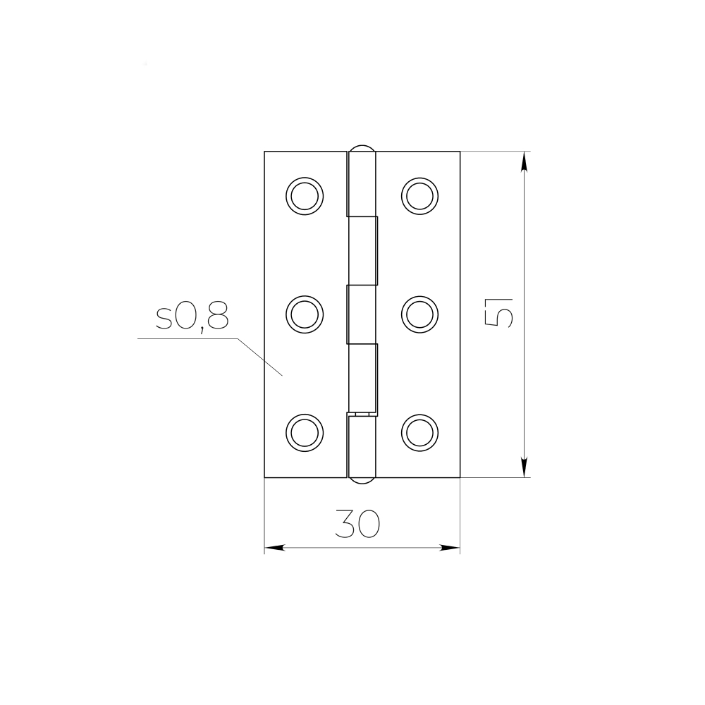 Петля карточная универсальная LM/IN30x50x1U ZN цинк (2 шт)