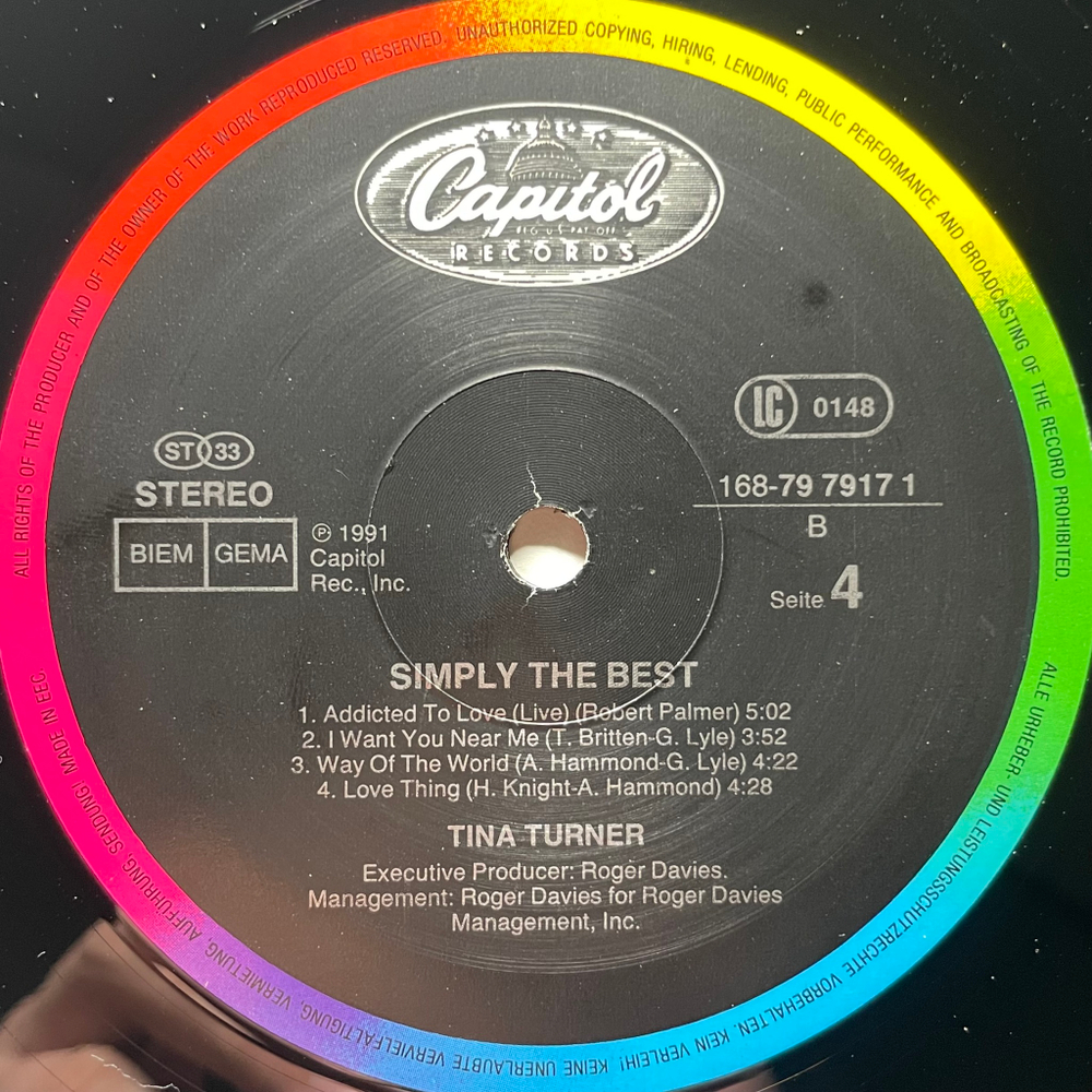 Tina Turner ‎– Simply The Best 2LP (Европа 1991г.)