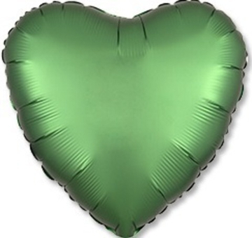 Сердце "Зеленое сатин" 46 см