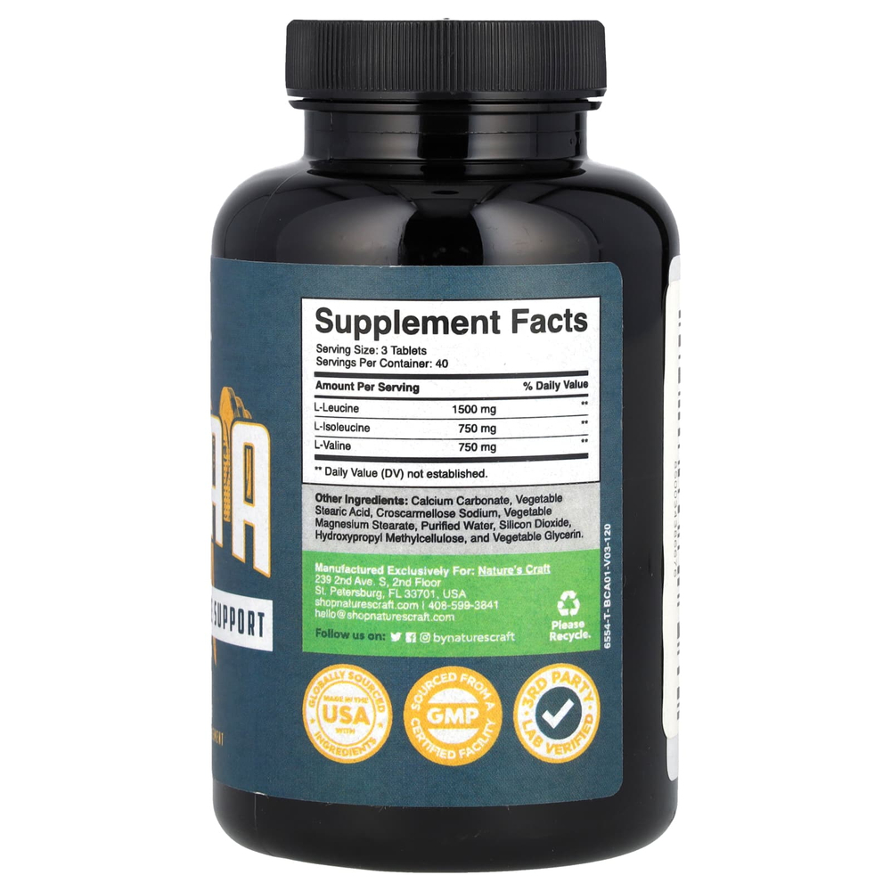 Nature's Craft, BCAA, 120 таблеток