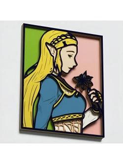3D Картина по номерам из дерева Зельда, 23x30 см