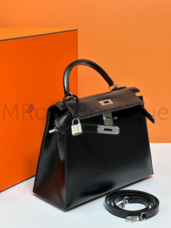 Женская сумка Hermes Kelly черного цвета