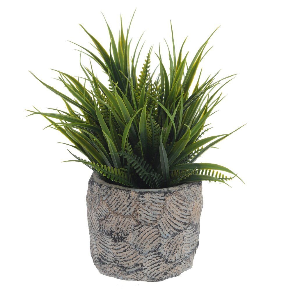 GAEM Цветочная композиция "Трава с папоротником", L12 W12 H17 см