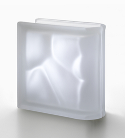 Купить орцевой стеклоблок матовый бесцветный волна Vetroarredo Neutro TER Lineare O SAT 19x19x8