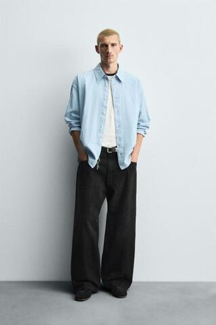 ZARA ДЖИНСЫ BAGGY FIT, УГОЛЬНЫЙ