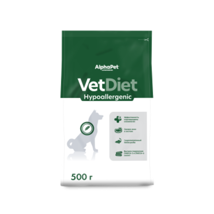 ALPHA PET Vet diet Hypo Сухой корм для собак при пищевых аллергиях 0,5 кг