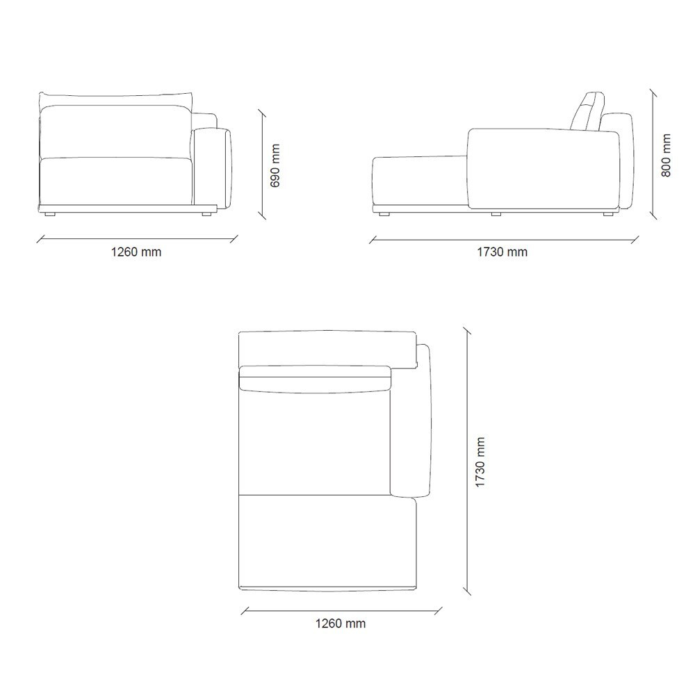Лаунж модуль левый ENZA HOME MESTA EH71793
